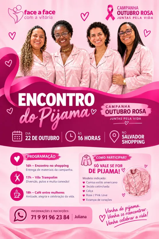 Campanha Ligadas Por Fios promove Encontro do Pijama em apoio à luta contra o câncer de mama Campanha Ligadas Por Fios promove Encontro do Pijama em apoio à luta contra o câncer de mama